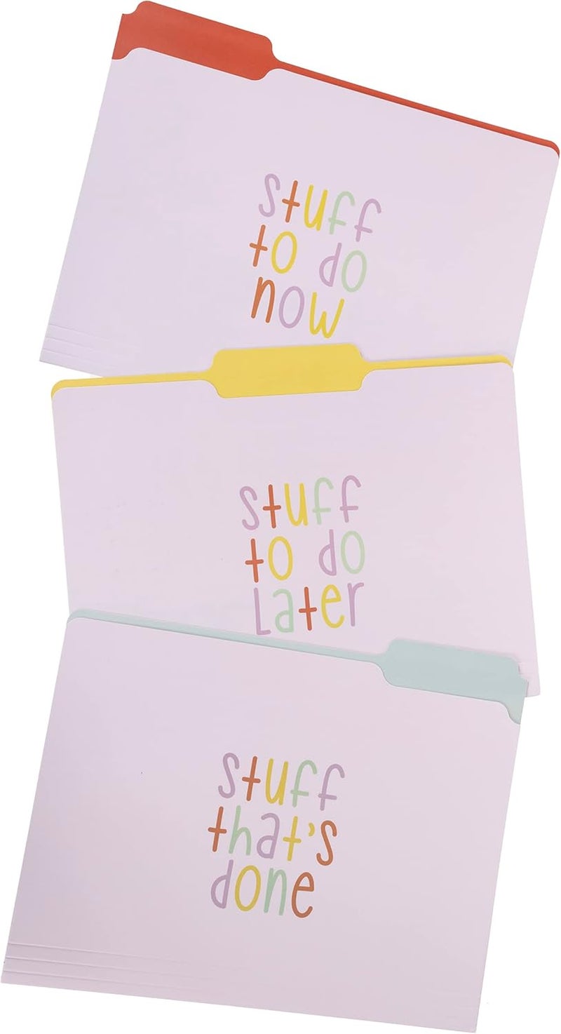 Graphique Designer “Trying My Best” File Folders | Set of 9 (3 Designs) | Letter Size Organizers | Decorative Office Supplies | Durable Coated Cardstock | 1/3-Cut Tabs - Image 2